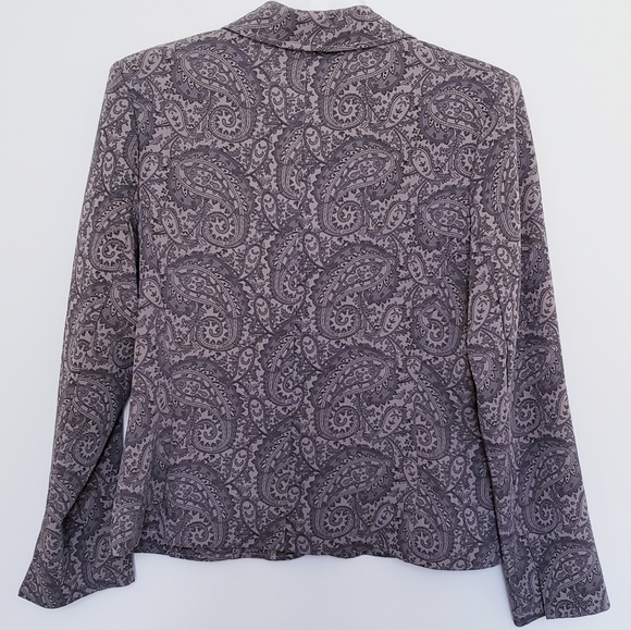 💟🤍T. Milano gray paisley print blazer Sz14 - Picture 3 of 9